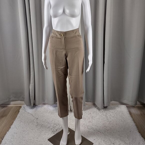 Anne Klein Pants - Anne Klein Petite Women's Tan, Beige, Button Up Pants, Trousers, Slacks, Size 4P
